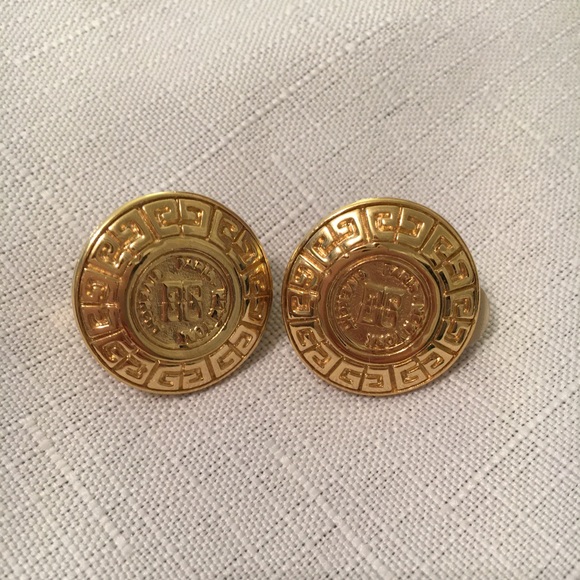 Vintage Givenchy Coin Logo Earring 1980s